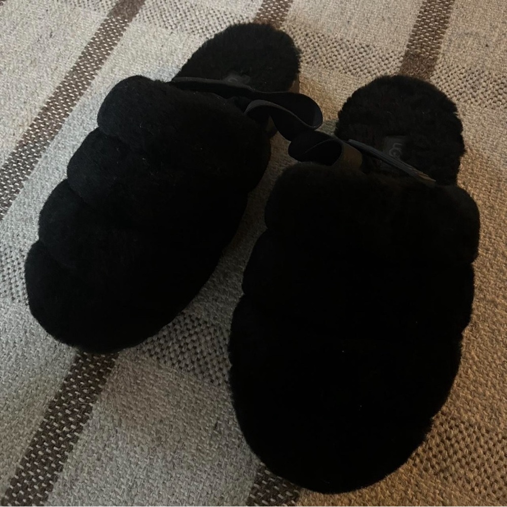 UGG Black Chunky Slippers